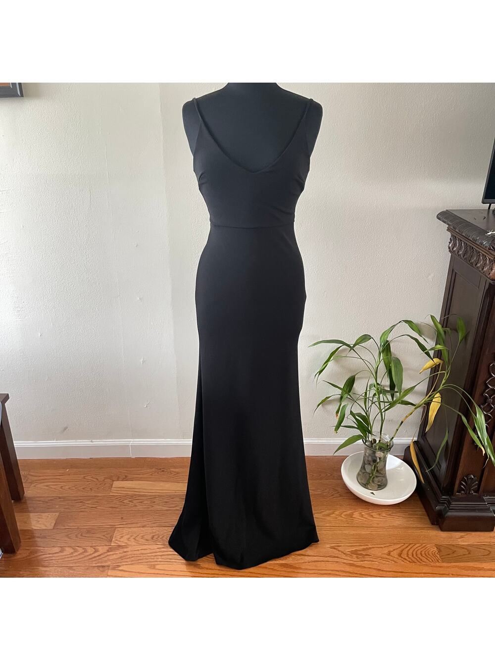 Lulus Womens S Infinite Glory Maxi Dress Black Formal Mermaid Hem Wedding